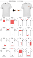 Custom 100% katoen snel drogende lichte bulk oversized T-shirts met wijde schouders, witte T-shirts, boxy fit, gekamd katoen, herenprint