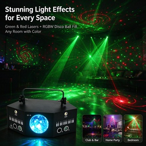 Lumière de scène <span class=keywords><strong>DJ</strong></span> 3-en-1 : boule magique LED + laser + stroboscope, activée par le son, télécommande DMX pour fêtes à domicile, KTV, clubs - Product Image 2