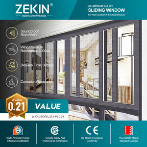 Fenêtre coulissante en aluminium à rupture de pont thermique, étanche, anti-corrosion, pour bord de mer, double vitrage en verre trempé AS2047 - Product Image 1