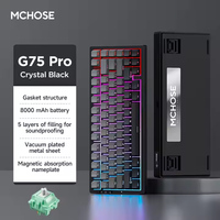 Mmemilih G75 Pro disesuaikan 3 mode nirkabel belanja online 75% Keyboard mekanis Bluetooth nirkabel Keyboard game