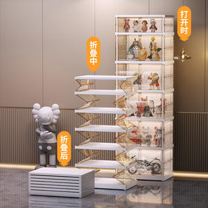 Boîte de présentation Pop Mart, armoire de rangement transparente en PET, design pliable pour l'organisation de collections de figurines et jouets - Product Image 3