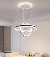 Lustre circulaire moderne et simple de luxe pour restaurant et bar Lampe à gradation tricolore haut de gamme pour chambre principale
