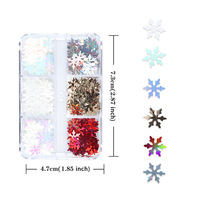 Kit de décoration pour ongles tendance hiver : flocons de neige roses, rouges, verts, blancs mélangés, sapins de Noël, breloques de Noël