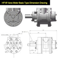 Moteur rotatif pneumatique HFV8 5.3HP/3.9KW / 2500/rpm Moteur pneumatique à palettes