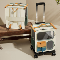 Valise de transport extérieure grande capacité pour poussettes, multi-animaux, portable, multifonctionnelle, avec roues, sac à dos transparent