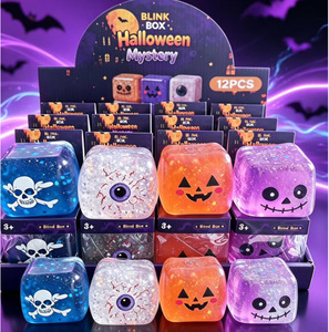2026 Jouet anti-stress Squishy à remontée lente en TPR, 6 couleurs, motif animal mignon, citrouille d'Halloween, avec paillettes effet sucre maltose - Product Image 3