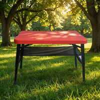 Table pliante d'extérieur moderne, légère, portable, réglable en hauteur, imperméable, en plastique