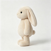 Peluche Lapin Debout Brodé en Polyester et Coton PP pour Machine à Pinces, Décoration d'Anniversaire, Vente Chaude pour Parcs d'Attractions, En Gros