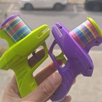 Juegos Interactivos para Niños al Aire Libre, Lanzador de UFO de EVA, Pistola de Juguete de Plástico, Mini Pistola de Juguete con Discos de Espuma, Regalos para Niños