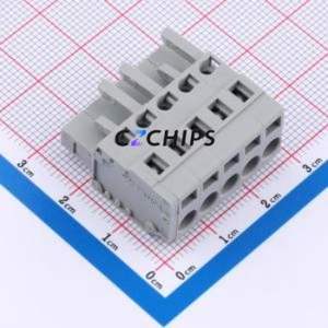 231-105/026-000 Plug-in Terminal Block Connector ( Pitch: 5mm )( Color: Gray )( Total PIN Count: 5P )( Number of Rows: 1 ) - Product Image 1