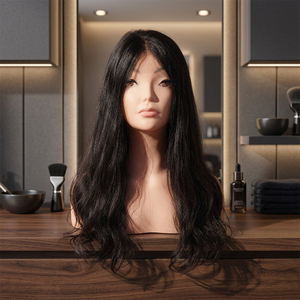 Perruque Kosher Juive en Cheveux Brésiliens, Légère, Hybride, à Pointes Simples et à Fixation par Tissage, Style Noir - Product Image 3