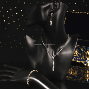 BELLEWORLD 2025 diseño de moda joyería nupcial única 3 piezas conjunto joya piedra boda collar <span class=keywords><strong>pendientes</strong></span> <span class=keywords><strong>y</strong></span> pulseras <span class=keywords><strong>para</strong></span> fiesta - Product Image 3