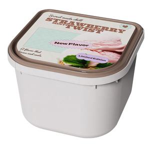 Bacs à glace et gelato 2L (1,8 pintes) en plastique réutilisables avec couvercles IML pour congélateur - Product Image 1