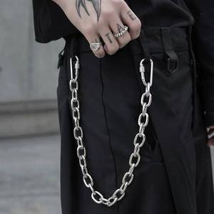 Unisex <b>Waist</b> <b>Chain</b> Zinc Alloy Chunky Link Carabiner Daily Wear Punk Style Accessory - Product Image 1