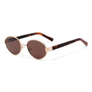 Unisex Oval Metal Frame Sunglasses Green Lens 100% UV Protection Retro Style Casual Wear for Adults - Product Image 6