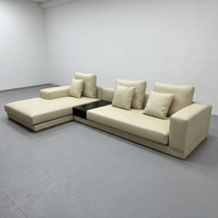 Canapé modulaire en cuir haut de gamme en forme de L, design moderne, structure robuste, idéal pour salon, hôtel, atelier - Offre spéciale