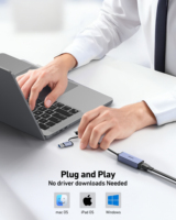 Adaptor USB ke Ethernet BENFEI, Adaptor Jaringan LAN Gigabit Ethernet 1000 Mbps USB 3.0 dengan Kabel Nilon Terjalin dan Casing Aluminium