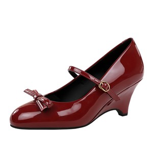 8868-H125 <span class=keywords><strong>Chaussures</strong></span> élégantes à talon compensé en cuir verni, style européen et américain, sexy, à bride unique et nœud, bout rond, pour l'été - Product Image 3