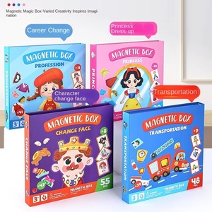 Pegatinas Magnéticas para Disfrazar, Juguete Infantil DIY, Caja de Juguetes con Caras Intercambiables, 0-24 Meses, Educación Temprana, Caja de Papel de Colores, Rompecabezas - Product Image 1
