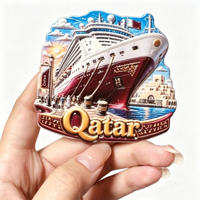 Aimants de réfrigérateur 3D en résine Asie Qatar, souvenir touristique, autocollant de réfrigérateur, cadeau artisanal, décoration