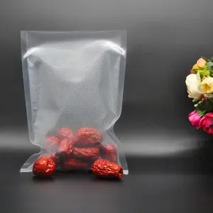 Bolsa de vacío de plástico para alimentos frescos, sellador de nailon de tres lados, laminada, transparente