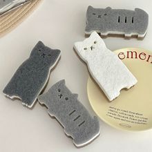 Éponge de nettoyage de vaisselle en forme de chat écologique chaud motif rond pour le polissage domestique - Product Image 2