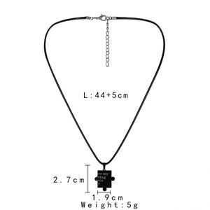 Collier de couple en acier inoxydable, motif puzzle, 2 pièces/ensemble, bijoux pour amoureux, collier de couple gravé en acier inoxydable - Product Image 5