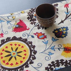 Runner da tavolo in lino di cotone con foglie di fiori etnici di vendita calda soggiorno sala da pranzo decorazione della cucina Runner da tavolo - Product Image 3