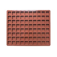 Ensemble de moules à glaçons carrés à 80 cavités - Outils de pâtisserie en silicone écologiques (ensembles de douilles de décoration) pour chocolat, caramel, praline