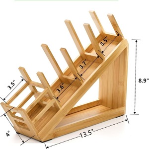 Estante de almacenamiento de madera para tazas y pajitas, soporte para cápsulas de café, organizador de bolsitas de té para encimera de cocina - Product Image 4