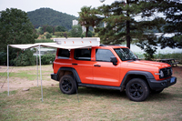 Auvent de toit rétractable de 8,2 pieds, Ripstop, côté véhicule, 270 degrés, avec charnières et poteaux renforcés pour SUV 4x4