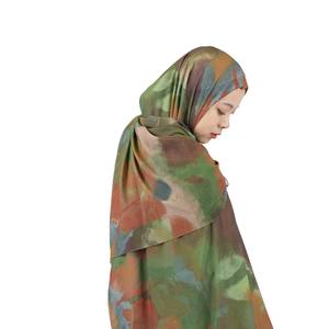 <span class=keywords><strong>Bove</strong></span> suave gasa Baotou bufanda larga Tie-Dye ángulo recto rizo invierno verano étnico turbante Hijab chal para estilo de Oriente Medio - Product Image 5