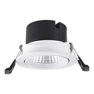 Lampe de plafond commerciale 5w, 7w, 9w, 12w, anti-éblouissement, cob loxone, encastrement de plafond, réglable, 24v dc, mini lampe led tricolore à intensité réglable