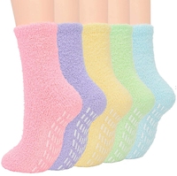 Chaussettes floues de chaleur pour femmes chaussettes confortables de sommeil anti-dérapantes hiver doux hôpital moelleux poignées pantoufle chaussettes cadeaux