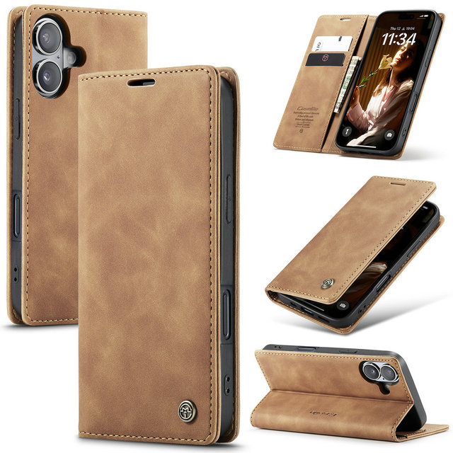 CaseMe 2025 New Trend for iPhone 16 Plus Leather Case Mobile Phone Accessories Flip Case for iPhone 16 Plus 15 Pro Max 14 13 12