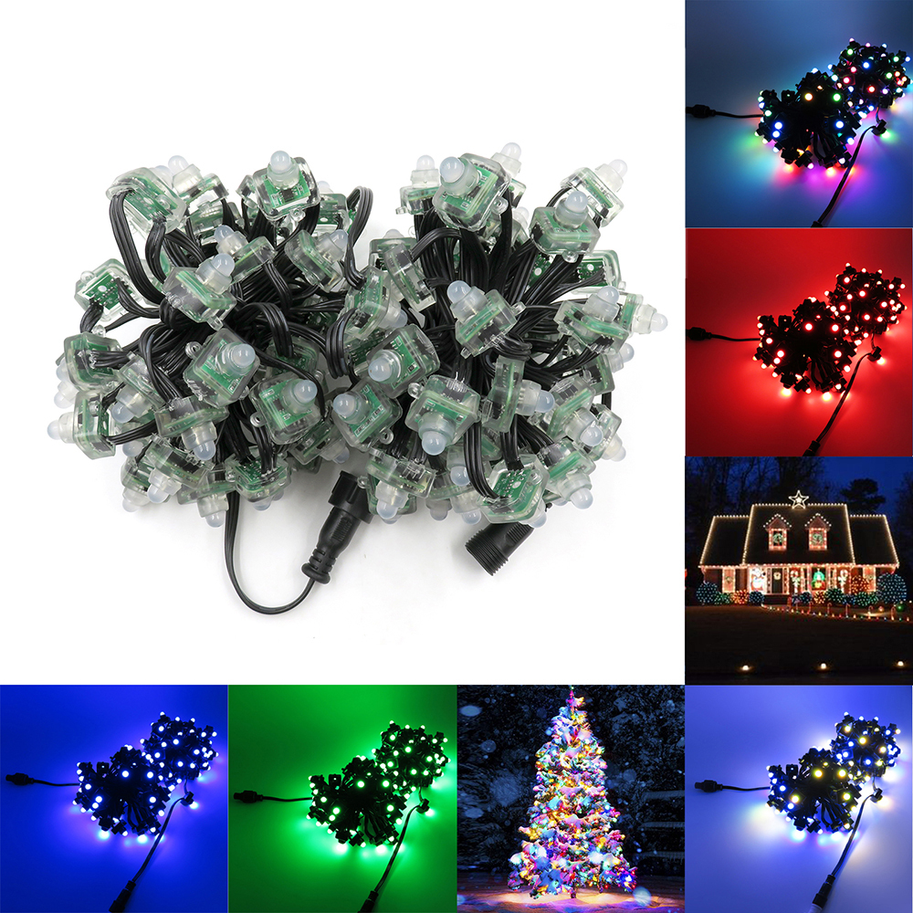 Rgb Full Color Led 12mm 12v Black Ip68 Smart 100ct square Node pixel Lights Waterproof Led Pixel with Xconnect/Raywu Pigtails