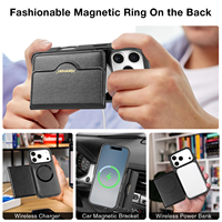 Étui de téléphone personnalisé en usine, en cuir microfibre de luxe, étanche, antichoc, avec porte-cartes magnétique à rabat, anti-vol RFID