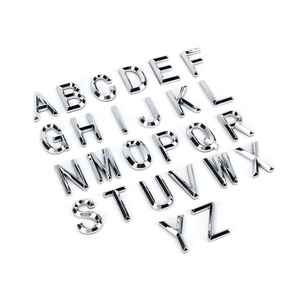 Tùy Chỉnh Tự Dính Bạc Đen Xe Chrome Chữ Số Biểu Tượng Phù Hiệu ABS Nhựa Mạ Điện Chrome 3D Chữ Cho Xe - Product Image 5