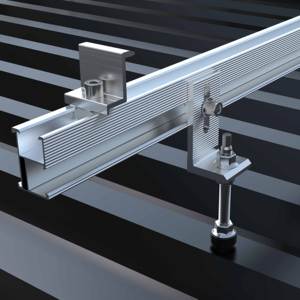 אלומיניום מלא קצה אמצע clamp מסילות גג pv פאנל סוגר מתכת גג l רגל סולארית הרכבה - Product Image 3