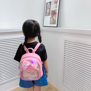 Nuovo <span class=keywords><strong>Zaino</strong></span> per Ragazze con Fiocco e Paillettes, Decorazione Gattino Carino, Chiusura con Cerniera; per Uscite Quotidiane, Viaggi e <span class=keywords><strong>Asilo</strong></span> - Product Image 3