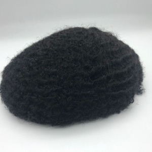 Toupet pour homme en cheveux bouclés africains 8MM, boucles explosion, entièrement tissé à la main, <span class=keywords><strong>modèle</strong></span> H037, pour le commerce électronique transfrontalier - Product Image 5