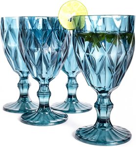 Royal <strong>Blue</strong> Wine <strong>Glasses</strong> Embassy Goblet Wine <strong>Glasses</strong> Cobalt <strong>Blue</strong> Glassware Wine <strong>Glasses</strong> with Stems Vintage Goblets - Product Image 1