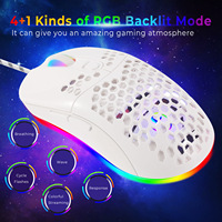 Souris de jeu optique USB TASSO YCM-04 78g légère avec rétroéclairage RGB en nid d'abeille, 7200 DPI, programmable, pour droitier, PC portable, en stock