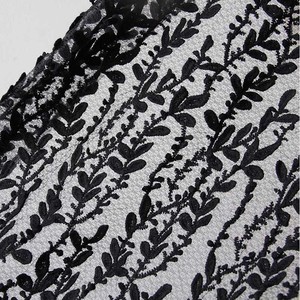 Custom design catkins foglia tridimensionale tessuto a maglia fine cotone pizzo comodo tessuto ricamato - Product Image 4