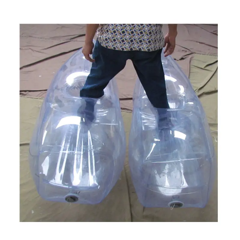 Zapatos de agua inflables transparentes para caminar, equipo de juego acuático, oferta, 2021