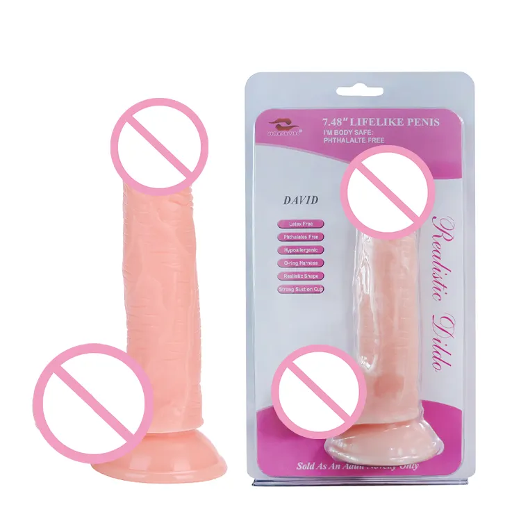 Uomini di vendita caldi artificiali Super morbidi giocattoli realistici del sesso del Dildo per le donne pene umano con masturbatori del Dildo del PVC della ventosa