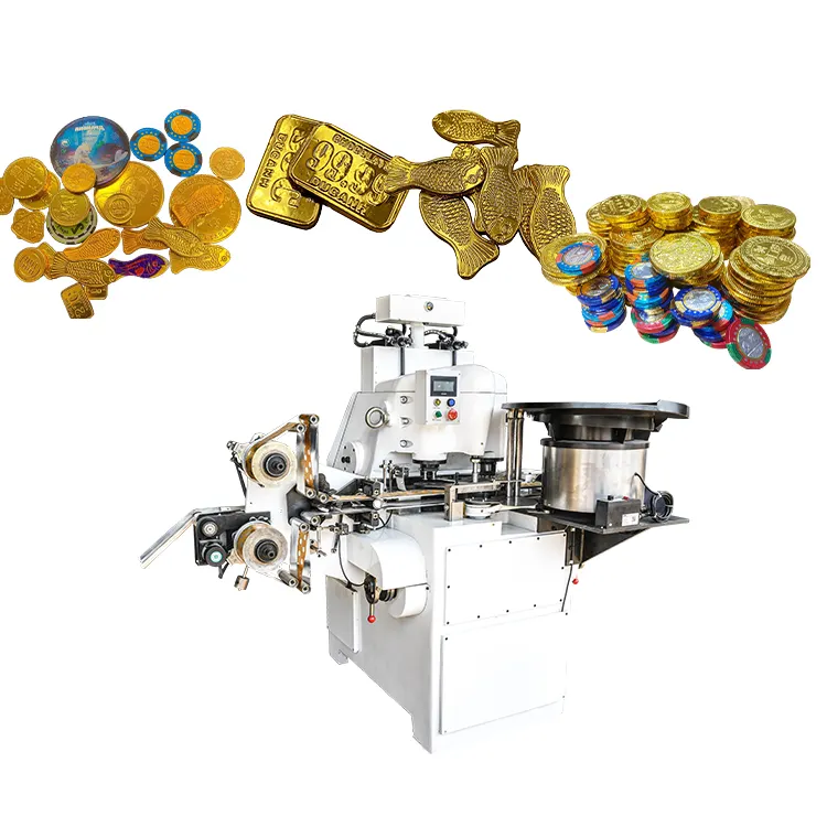 Multi function individual wrapped golden coins mini packaging machine for chocolate