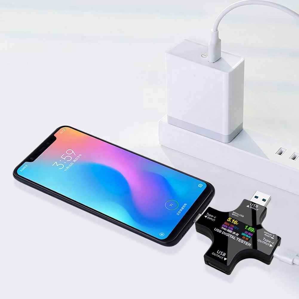 Многофункциональный USB-измеритель Type-C, тестер, цифровой мультиметр с ЖК-дисплеем, напряжение и сила тока