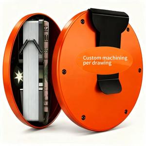 กระเป๋าเงินคลิปหนีบอลูมิเนียมชุบผิวทนทานอุปกรณ์เสริมสเตนเลสกลึงด้วยลวด EDM การสร้างต้นแบบอย่างรวดเร็วทำจาก CNC - Product Image 2