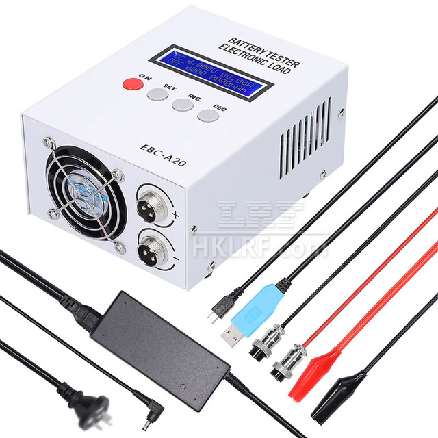 EBC-A20 4-Wire Battery Tester 30V 20A Lithium Leadacid Capacity Tester Battery Charger Discharger 85W Electronic Load Tester